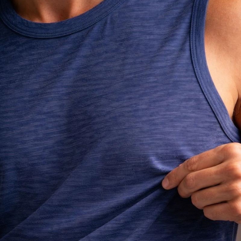 Erkek Flamlı Kumaş Kolsuz Atlet Günlük Fitness Spor T-Shirt - İndigo Erkek Flamlı Kumaş Kolsuz Atlet Günlük Fitness Spor T-Shirt - İndigo