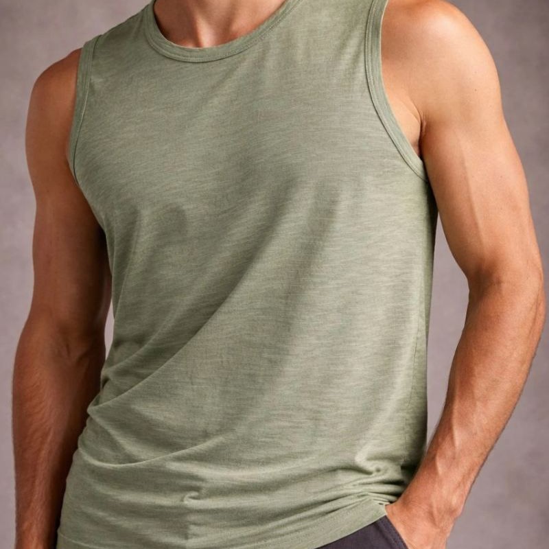 Erkek Flamlı Kumaş Kolsuz Atlet Günlük Fitness Spor T-Shirt - Mint Yeşili Erkek Flamlı Kumaş Kolsuz Atlet Günlük Fitness Spor T-Shirt - Mint Yeşili