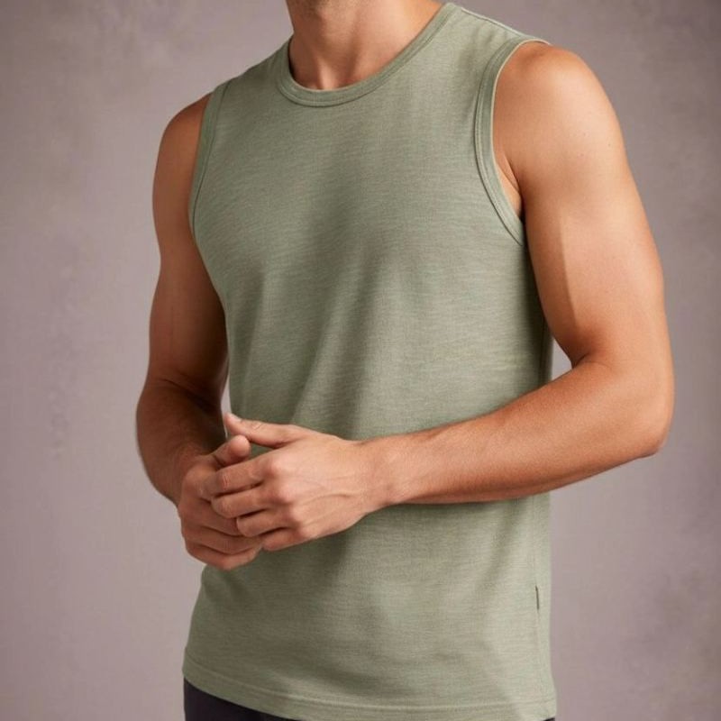 Erkek Flamlı Kumaş Kolsuz Atlet Günlük Fitness Spor T-Shirt - Mint Yeşili Erkek Flamlı Kumaş Kolsuz Atlet Günlük Fitness Spor T-Shirt - Mint Yeşili