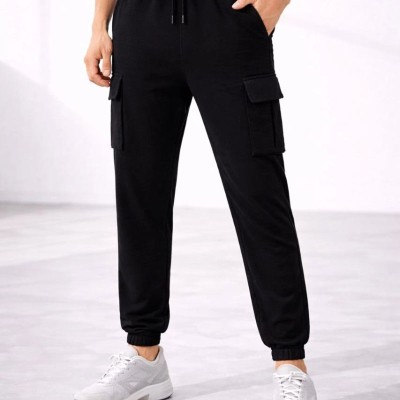 Erkek Jogger Eşofman Altı Kargo Cepli Lastikli Paça Spor Pantolon - Siyah Erkek Jogger Eşofman Altı Kargo Cepli Lastikli Paça Spor Pantolon - Siyah