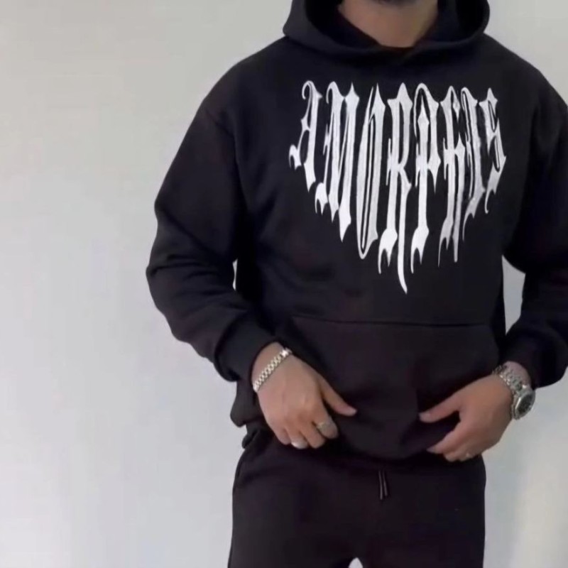 Erkek Kapüşonlu Kanguru Cepli Sweatshirt 3 İplik Pamuklu Baskılı Hoodie - Siyah Erkek Kapüşonlu Kanguru Cepli Sweatshirt 3 İplik Pamuklu Baskılı Hoodie - Siyah
