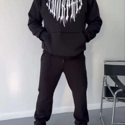 Erkek Kapüşonlu Kanguru Cepli Sweatshirt 3 İplik Pamuklu Baskılı Hoodie - Siyah Erkek Kapüşonlu Kanguru Cepli Sweatshirt 3 İplik Pamuklu Baskılı Hoodie - Siyah