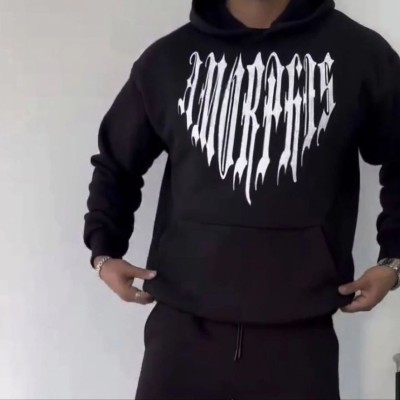 Erkek Kapüşonlu Kanguru Cepli Sweatshirt 3 İplik Pamuklu Baskılı Hoodie - Siyah Erkek Kapüşonlu Kanguru Cepli Sweatshirt 3 İplik Pamuklu Baskılı Hoodie - Siyah