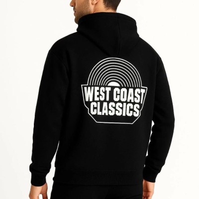 Erkek Kapüşonlu Kanguru Cepli Sweatshirt 3 İplik Pamuklu Baskılı Hoodie - Siyah Erkek Kapüşonlu Kanguru Cepli Sweatshirt 3 İplik Pamuklu Baskılı Hoodie - Siyah