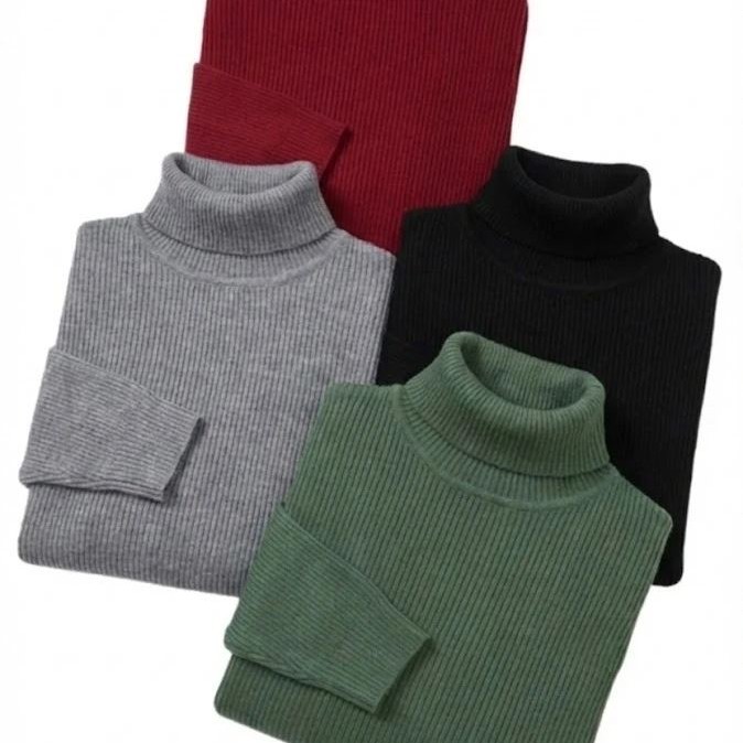 Erkek Kaşkorse Boğazlı Likralı Fitilli Slim Fit Body 4'lü Set Siyah-Bordo-Gri-Haki