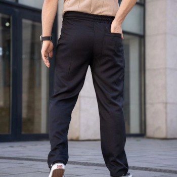 Erkek Keten Cepli Çıma Dikişli jogger Buggy Pantalon Rahat kalıp - Siyah Erkek Keten Cepli Çıma Dikişli jogger Buggy Pantalon Rahat kalıp - Siyah