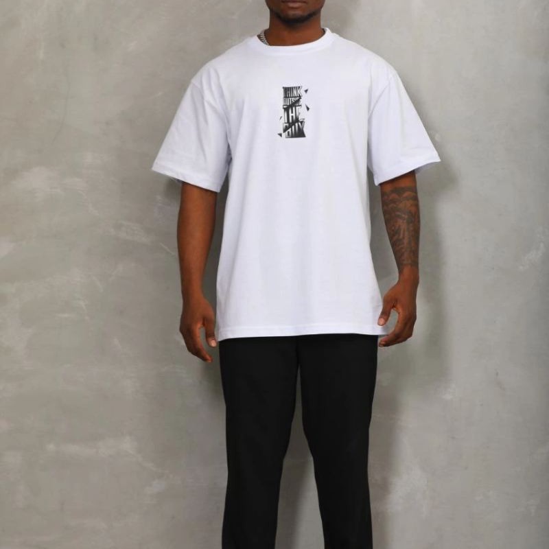 Erkek kısa kol Baskılı Bisiklet Yaka T-Shirt - Beyaz Erkek kısa kol Baskılı Bisiklet Yaka T-Shirt - Beyaz