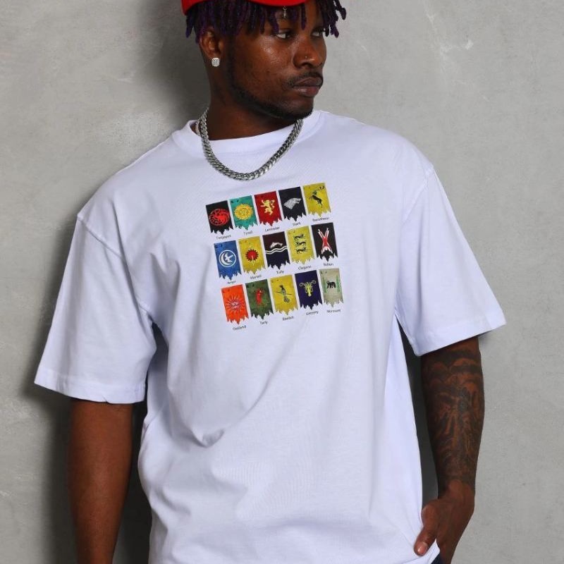 Erkek Kısa kol Baskılı Bisiklet Yaka T-Shirt - Beyaz Erkek Kısa kol Baskılı Bisiklet Yaka T-Shirt - Beyaz