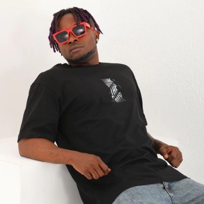 Erkek Kısa kol Baskılı Bisiklet Yaka T-Shirt - Siyah Erkek Kısa kol Baskılı Bisiklet Yaka T-Shirt - Siyah