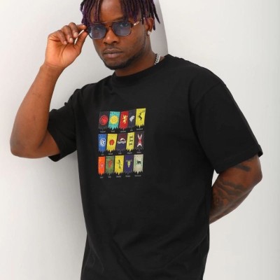 Erkek Kısa kol Baskılı Bisiklet Yaka T-Shirt - Siyah Erkek Kısa kol Baskılı Bisiklet Yaka T-Shirt - Siyah