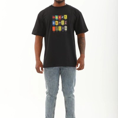Erkek Kısa kol Baskılı Bisiklet Yaka T-Shirt - Siyah Erkek Kısa kol Baskılı Bisiklet Yaka T-Shirt - Siyah