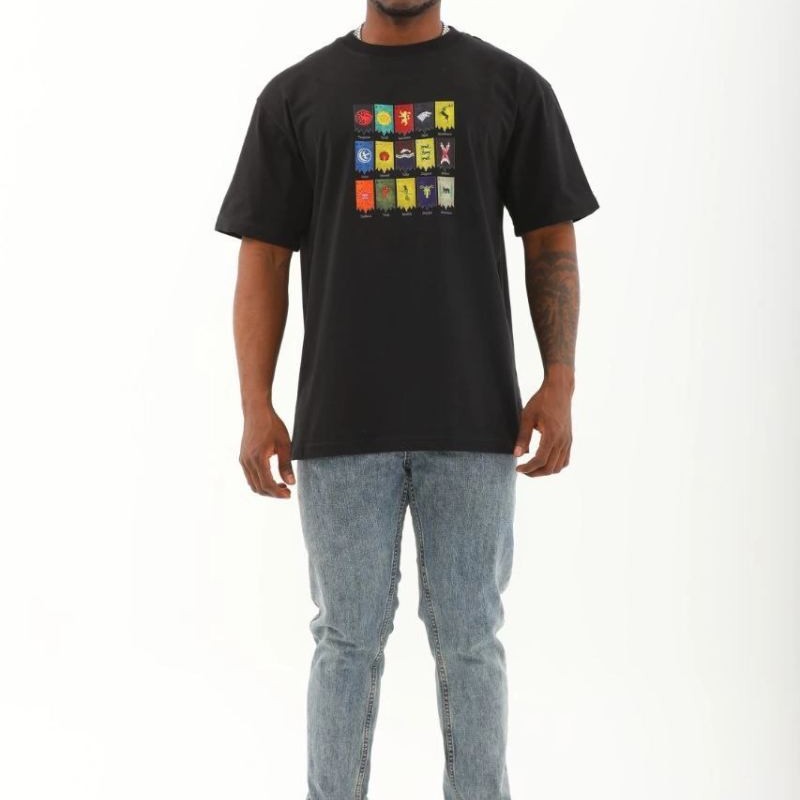 Erkek Kısa kol Baskılı Bisiklet Yaka T-Shirt - Siyah Erkek Kısa kol Baskılı Bisiklet Yaka T-Shirt - Siyah