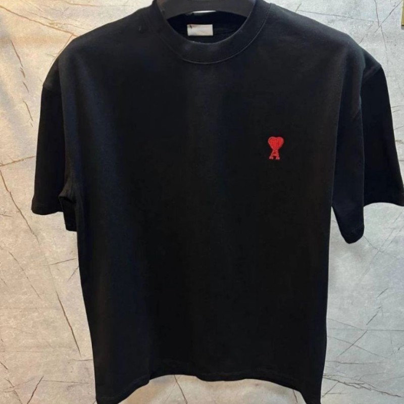 Erkek Kısa Kol Tişört Bisiklet Yaka KALP Baskılı Oversize T-Shirt - Siyah Erkek Kısa Kol Tişört Bisiklet Yaka KALP Baskılı Oversize T-Shirt - Siyah