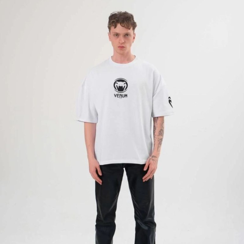 Erkek Kısa Kol Tişört Göğüs ve Kol Bisiklet Yaka Baskılı T-Shirt - Beyaz Erkek Kısa Kol Tişört Göğüs ve Kol Bisiklet Yaka Baskılı T-Shirt - Beyaz