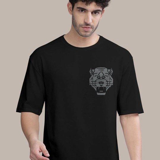 Erkek Kısa Kol Yazlık Tişört Bisiklet Yaka ASLAN Baskılı T-Shirt - Siyah Erkek Kısa Kol Yazlık Tişört Bisiklet Yaka ASLAN Baskılı T-Shirt - Siyah