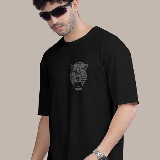 Erkek Kısa Kol Yazlık Tişört Bisiklet Yaka ASLAN Baskılı T-Shirt - Siyah Erkek Kısa Kol Yazlık Tişört Bisiklet Yaka ASLAN Baskılı T-Shirt - Siyah