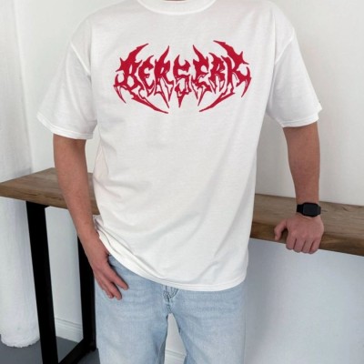 Erkek Kısa Kol Yazlık Tişört Bisiklet Yaka Baskılı Oversize T-Shirt - Beyaz Erkek Kısa Kol Yazlık Tişört Bisiklet Yaka Baskılı Oversize T-Shirt - Beyaz