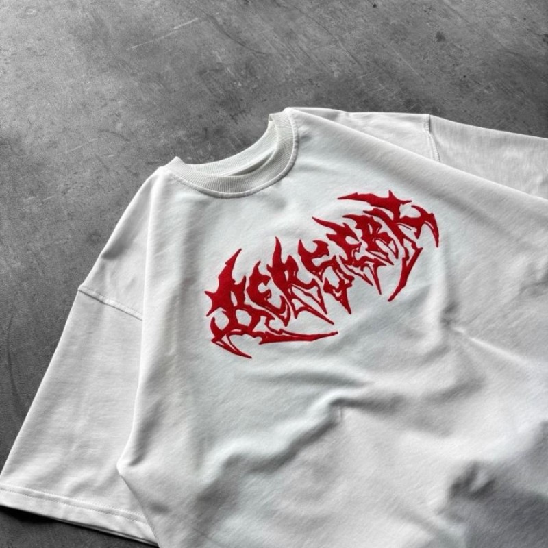 Erkek Kısa Kol Yazlık Tişört Bisiklet Yaka Baskılı Oversize T-Shirt - Beyaz Erkek Kısa Kol Yazlık Tişört Bisiklet Yaka Baskılı Oversize T-Shirt - Beyaz