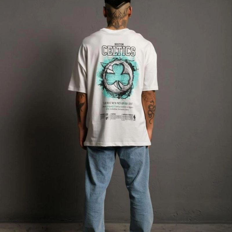 Erkek Kısa Kol Yazlık Tişört Bisiklet Yaka Baskılı Oversize T-Shirt - Beyaz Erkek Kısa Kol Yazlık Tişört Bisiklet Yaka Baskılı Oversize T-Shirt - Beyaz