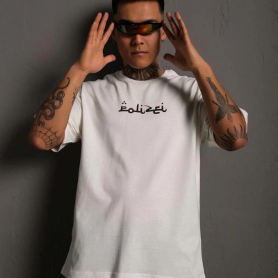 Erkek Kısa Kol Yazlık Tişört Bisiklet Yaka Baskılı Oversize T-Shirt - Beyaz Erkek Kısa Kol Yazlık Tişört Bisiklet Yaka Baskılı Oversize T-Shirt - Beyaz