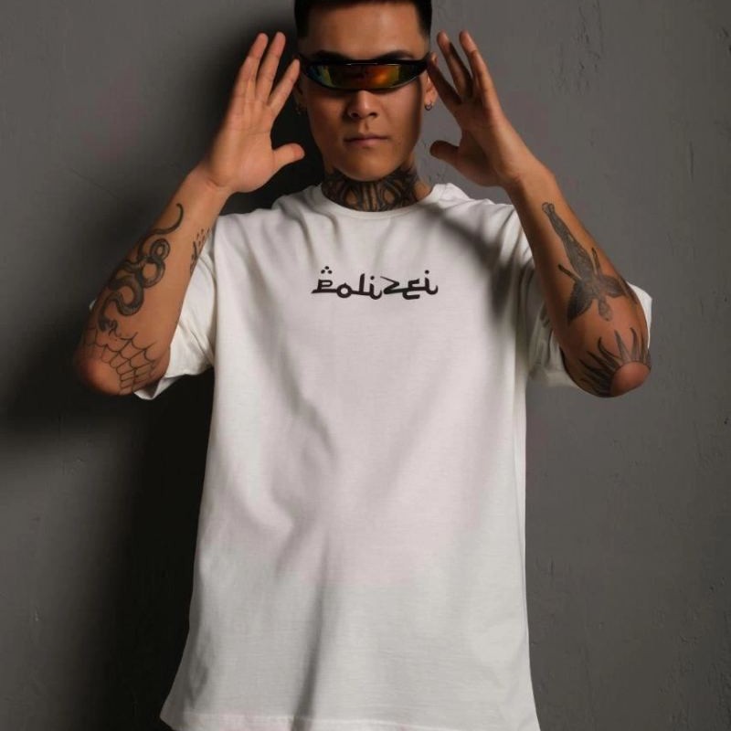 Erkek Kısa Kol Yazlık Tişört Bisiklet Yaka Baskılı Oversize T-Shirt - Beyaz Erkek Kısa Kol Yazlık Tişört Bisiklet Yaka Baskılı Oversize T-Shirt - Beyaz