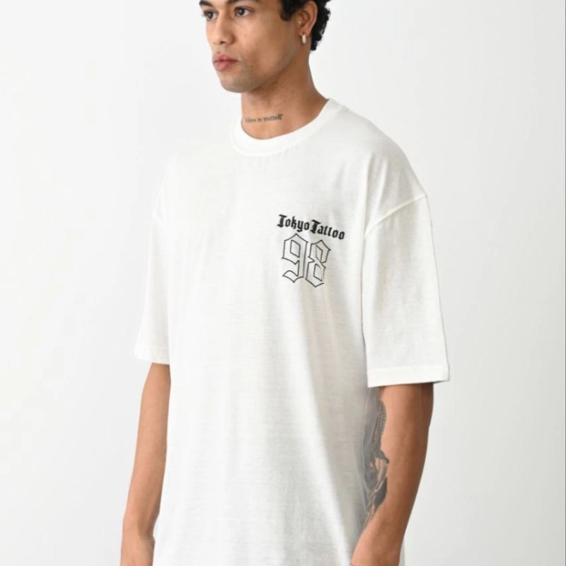 Erkek Kısa Kol Yazlık Tişört Bisiklet Yaka Baskılı Oversize T-Shirt - Beyaz Erkek Kısa Kol Yazlık Tişört Bisiklet Yaka Baskılı Oversize T-Shirt - Beyaz