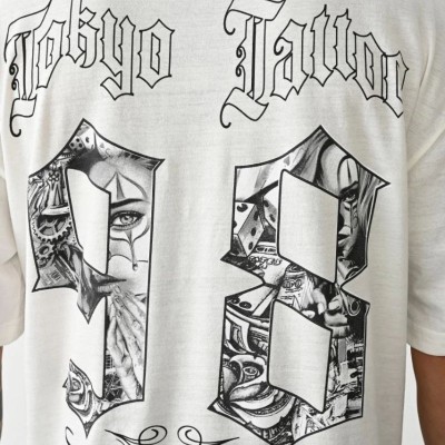 Erkek Kısa Kol Yazlık Tişört Bisiklet Yaka Baskılı Oversize T-Shirt - Beyaz Erkek Kısa Kol Yazlık Tişört Bisiklet Yaka Baskılı Oversize T-Shirt - Beyaz