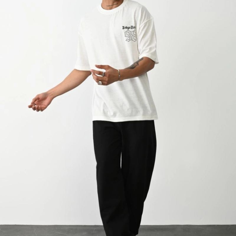 Erkek Kısa Kol Yazlık Tişört Bisiklet Yaka Baskılı Oversize T-Shirt - Beyaz Erkek Kısa Kol Yazlık Tişört Bisiklet Yaka Baskılı Oversize T-Shirt - Beyaz