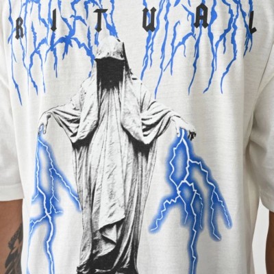 Erkek Kısa Kol Yazlık Tişört Bisiklet Yaka Baskılı Oversize T-Shirt - Beyaz Erkek Kısa Kol Yazlık Tişört Bisiklet Yaka Baskılı Oversize T-Shirt - Beyaz