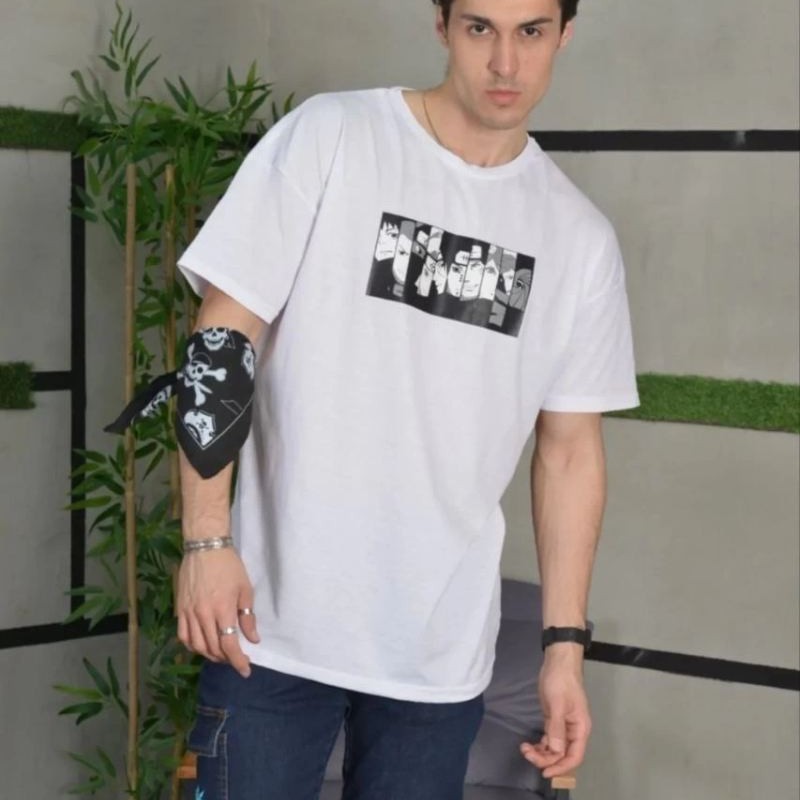 Erkek Kısa Kol Yazlık Tişört Bisiklet Yaka Baskılı Oversize T-Shirt - Beyaz Erkek Kısa Kol Yazlık Tişört Bisiklet Yaka Baskılı Oversize T-Shirt - Beyaz
