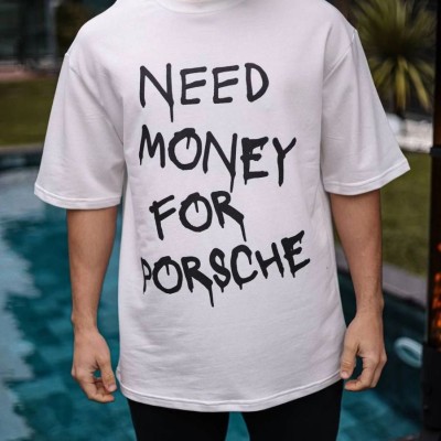 Erkek Kısa Kol Yazlık Tişört Bisiklet Yaka Baskılı Oversize T-Shirt - Beyaz Erkek Kısa Kol Yazlık Tişört Bisiklet Yaka Baskılı Oversize T-Shirt - Beyaz
