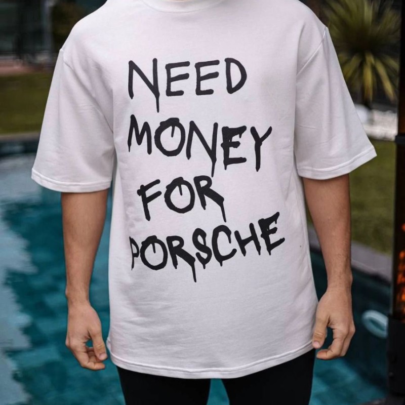 Erkek Kısa Kol Yazlık Tişört Bisiklet Yaka Baskılı Oversize T-Shirt - Beyaz Erkek Kısa Kol Yazlık Tişört Bisiklet Yaka Baskılı Oversize T-Shirt - Beyaz