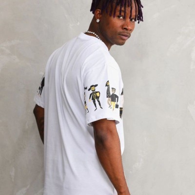 Erkek Kısa Kol Yazlık Tişört Bisiklet Yaka Baskılı Oversize T-Shirt - Beyaz Erkek Kısa Kol Yazlık Tişört Bisiklet Yaka Baskılı Oversize T-Shirt - Beyaz