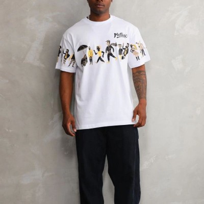 Erkek Kısa Kol Yazlık Tişört Bisiklet Yaka Baskılı Oversize T-Shirt - Beyaz Erkek Kısa Kol Yazlık Tişört Bisiklet Yaka Baskılı Oversize T-Shirt - Beyaz