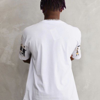 Erkek Kısa Kol Yazlık Tişört Bisiklet Yaka Baskılı Oversize T-Shirt - Beyaz Erkek Kısa Kol Yazlık Tişört Bisiklet Yaka Baskılı Oversize T-Shirt - Beyaz