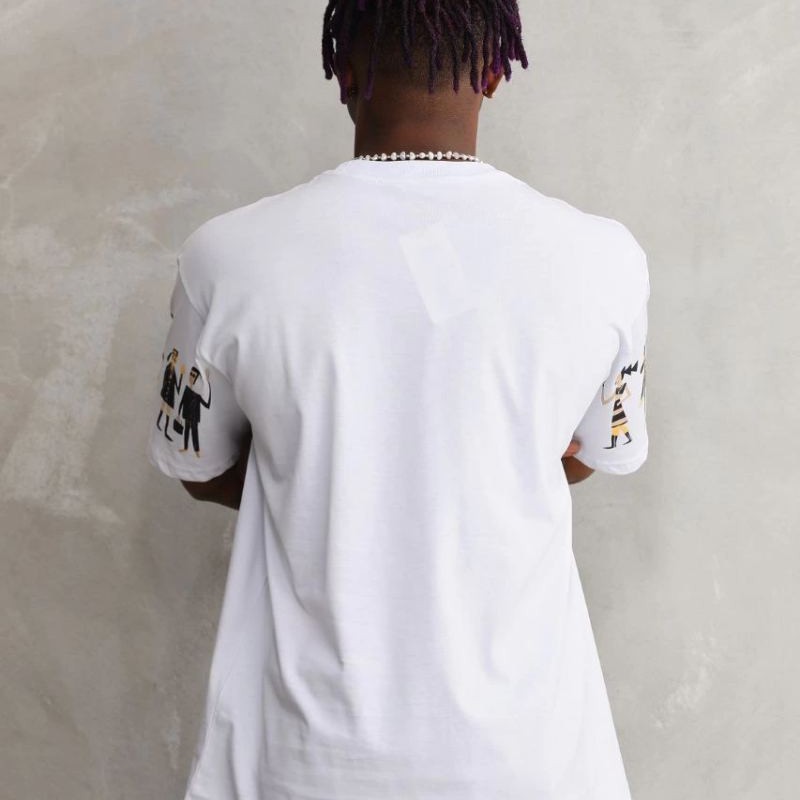 Erkek Kısa Kol Yazlık Tişört Bisiklet Yaka Baskılı Oversize T-Shirt - Beyaz Erkek Kısa Kol Yazlık Tişört Bisiklet Yaka Baskılı Oversize T-Shirt - Beyaz