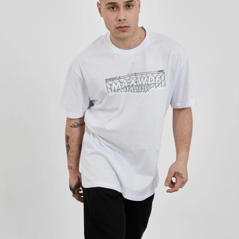 Erkek Kısa Kol Yazlık Tişört Bisiklet Yaka Baskılı Oversize T-Shirt - Beyaz Erkek Kısa Kol Yazlık Tişört Bisiklet Yaka Baskılı Oversize T-Shirt - Beyaz