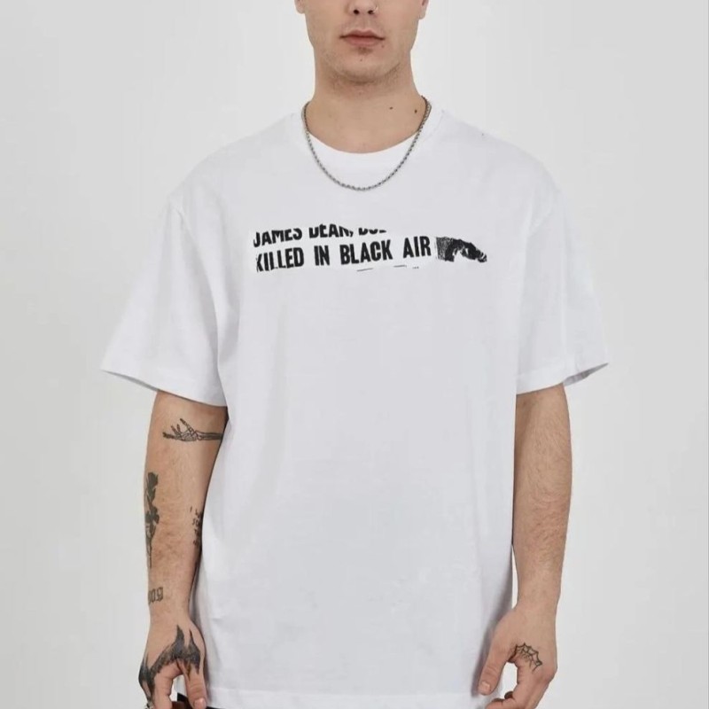 Erkek Kısa Kol Yazlık Tişört Bisiklet Yaka Baskılı Oversize T-Shirt - Beyaz Erkek Kısa Kol Yazlık Tişört Bisiklet Yaka Baskılı Oversize T-Shirt - Beyaz