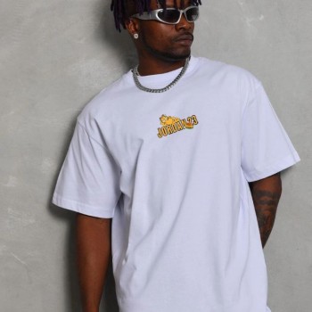 Erkek Kısa Kol Yazlık Tişört Bisiklet Yaka Baskılı Oversize T-Shirt - Beyaz Erkek Kısa Kol Yazlık Tişört Bisiklet Yaka Baskılı Oversize T-Shirt - Beyaz