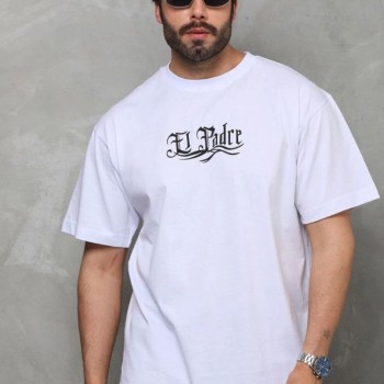 Erkek Kısa Kol Yazlık Tişört Bisiklet Yaka Baskılı Oversize T-Shirt - Beyaz Erkek Kısa Kol Yazlık Tişört Bisiklet Yaka Baskılı Oversize T-Shirt - Beyaz