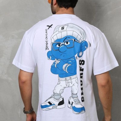 Erkek Kısa Kol Yazlık Tişört Bisiklet Yaka Baskılı Oversize T-Shirt - Beyaz Erkek Kısa Kol Yazlık Tişört Bisiklet Yaka Baskılı Oversize T-Shirt - Beyaz