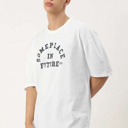 Erkek Kısa Kol Yazlık Tişört Bisiklet Yaka Baskılı Oversize T-Shirt - Beyaz Erkek Kısa Kol Yazlık Tişört Bisiklet Yaka Baskılı Oversize T-Shirt - Beyaz