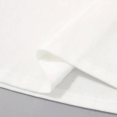 Erkek Kısa Kol Yazlık Tişört Bisiklet Yaka Baskılı Oversize T-Shirt - Beyaz