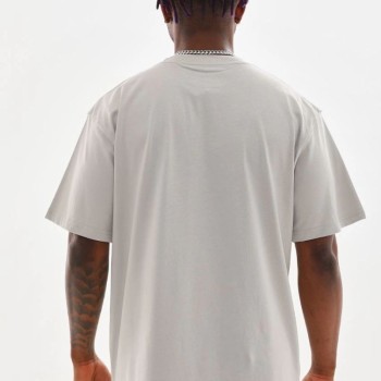 Erkek Kısa Kol Yazlık Tişört Bisiklet Yaka Baskılı Oversize T-Shirt - Gri Erkek Kısa Kol Yazlık Tişört Bisiklet Yaka Baskılı Oversize T-Shirt - Gri