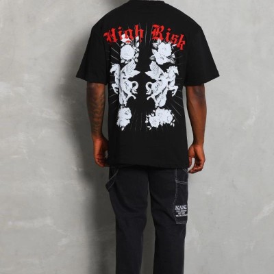 Erkek Kısa Kol Yazlık Tişört Bisiklet Yaka Baskılı Oversize T-Shirt - Siyah Erkek Kısa Kol Yazlık Tişört Bisiklet Yaka Baskılı Oversize T-Shirt - Siyah