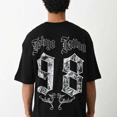 Erkek Kısa Kol Yazlık Tişört Bisiklet Yaka Baskılı Oversize T-Shirt - Siyah Erkek Kısa Kol Yazlık Tişört Bisiklet Yaka Baskılı Oversize T-Shirt - Siyah