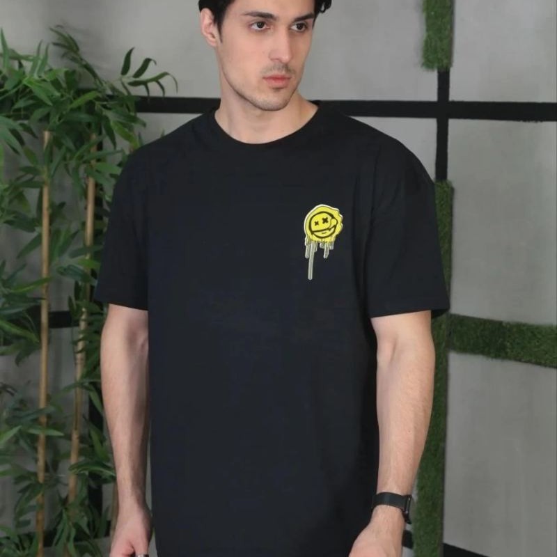 Erkek Kısa Kol Yazlık Tişört Bisiklet Yaka Baskılı Oversize T-Shirt - Siyah Erkek Kısa Kol Yazlık Tişört Bisiklet Yaka Baskılı Oversize T-Shirt - Siyah