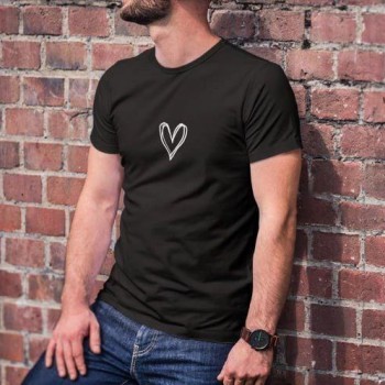 Erkek Kısa Kol Yazlık Tişört Bisiklet Yaka Baskılı Oversize T-Shirt - Siyah