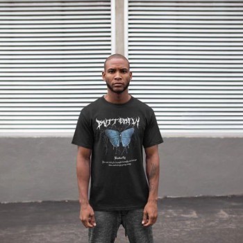 Erkek Kısa Kol Yazlık Tişört Bisiklet Yaka Baskılı Oversize T-Shirt - Siyah Erkek Kısa Kol Yazlık Tişört Bisiklet Yaka Baskılı Oversize T-Shirt - Siyah
