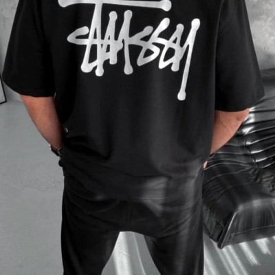 Erkek Kısa Kol Yazlık Tişört Bisiklet Yaka Baskılı Oversize T-Shirt - Siyah Erkek Kısa Kol Yazlık Tişört Bisiklet Yaka Baskılı Oversize T-Shirt - Siyah